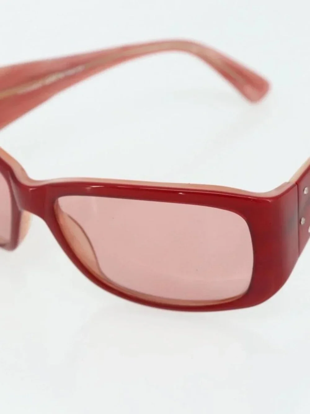 CHANEL Sunglasses plastic Red CC Auth 179323A